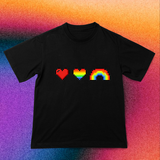 Playera Geek Heart-Rainbow